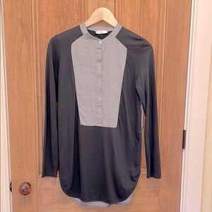 VINCE Navy and Chambray Button Tunic with Two-Tone Design Size Women’s XS